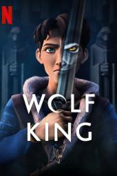 Wolf King TV Poster: Drew, a teenage boy, holds a sword that shows a reflection of a warewolf