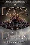 A Door in the Dark book cover: Floating city in shades of brown and red on a dark, misty background; book title over image