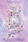 All This Twisted Glory book cover: Pink roses spring forth from stacked phases of the moon on a starry lavender background