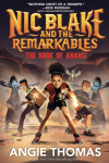The Book of Anansi book cover: Black girl with glowing arms holds books, chased by other kids