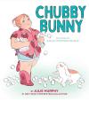 Chubby Bunny book cover: Girl holding bags of marshmallows, plus a bunny nearby