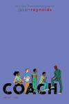Coach book cover: Four kids sit on top of the word Coach while a man stands in front of them in a track suit