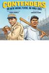 Contenders: Two Native Baseball Players, One World Series cover image: Illustrations of early 20th century baseball pitcher with glove on left and baseball batter on right with bat