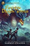 Fury of the Dragon Goddess book cover: Illustration of two tiny fighters facing off against a horned demon goddess