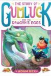 The Story of Gumluck and the Dragon’s Eggs book cover: Green dragon and tiny wizard and black raven considering a birds' nest