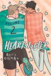 Heartstopper Volume 2 book cover: Two teen boys lie side-by-side on their stomachs looking at each other and holding hands