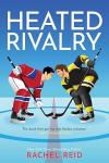 Heated Rivalry book cover: Two men, one with black hair, the other with brown, facing off on an ice rink in hockey gear