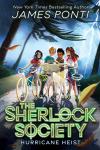 Hurricane Heist book cover: Tween and teen boys and girls on bicycles, with wind-blown palm trees in background