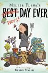 Millie Fleur's Worst Day Ever book cover: A girl holding a fly swatter stands amid chaos, surrounded by toppled cake and trash