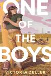 One of the Boys book cover: Painting of a girl in a football uniform watching the team play
