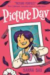 Picture Day Book Cover: A white-bordered picture frames a smiling girl with purple hair in a braid over one shoulder
