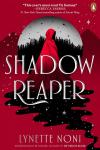 Shadow Reaper book cover: A figure cloaked and hooded in red stands before a dark forest surrounded by stars