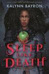 Sleep Like Death book cover: Young Black woman in glittering armor holds green apple in hands in front of chest