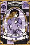 The Spirit Bares Its Teeth book cover: Girl in a Victorian-era dress holding a shard of glass over her heart, centered in an oval frame; creepy illustrated eyes adorn the border