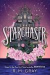 Starchaser book cover: Castle floating above pink flowers against dark background