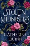Stolen Midnights book cover: Drawing of pink roses against a night sky with the title in ornate letters