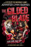 The Gilded Blade book cover: Red roses and a string of pearls surround a heart-shaped frame filled with items important to the plot