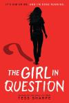 The Girl in Question book cover: Black silhouette of young woman casts question mark-shaped shadow against red background