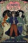 The Summer Queen cover: 3 young people in the woods, one with a sword, another has cloth around waist, a woman holds a fox