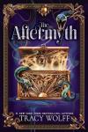 The Aftermyth book cover: From an ornate gold box, Pandora's gilded head peeks out and two green snakes slither around it