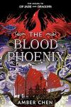 The Blood Phoenix book cover: Blood Phoenix ship, flaming red signal are surrounded by Qing Dynasty cityscapes, tentacles, airships, and waves
