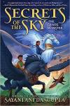 The Chaos Monster book cover: A boy and girl with brown skin fly over a castle and green fields on winged horses; a small winged horse flies below them
