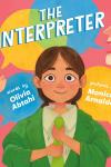 The Interpreter book cover: Illustration of little brown haired girl in big green suit
