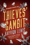 Thieves’ Gambit Book Cover: Diamonds and shuriken are featured on a red background 