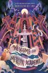 Welcome to Merlin Academy book cover: Owl and sword in front of red castle-like academy