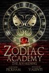 The Awakening book cover: Black and red background with gold letters and zodiac pictures