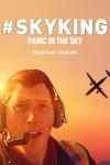 #Skyking movie poster: Richard Russell stares open mouthed with pilot headset on as a plane nosedives behind him