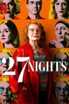 27 Nights Movie Poster: Older White woman stands among images of different people