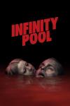Infinity Pool Movie Poster: Mia Goth looks at Alexander Skarsgard while both are half submerged in water