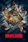 Unwelcome movie poster: Image if a house with a shadow of a goblin-like creature holding a knife