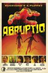 Abruptio Movie Poster: A huge hand manipulates two silhouetted figures suspended by strings