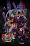 Colorful digital circus scene with whimsical characters and abstract shapes.