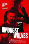 Amongst the Wolves movie poster: Two male characters, one on a cellphone, the other looking serious, set against a red background