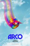 Arco movie poster: Arco flies with a rainbow suit on his body