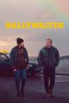 Ballywalter movie poster: Seána Kerslake and Patrick Kielty walk down a street, a taxi and the coastline behind them