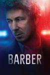 Barber movie poster: Aidan Gillen's head and shoulders are featured with red and blue lights in the background