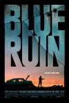 Blue Ruin movie poster: a silhouette of a man by a car pointing a gun at another man on the ground