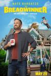 The Breadwinner movie: Nate Bargatze proudly holds a "#2 parent" mug in front of a house under construction, while a child rides a horse on the roof