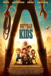 Buffalo Kids movie poster: Animated kids in Western clothing standing beneath giant cowboy boots against a Wild West backdrop