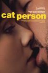 Cat Person Movie Poster: Extreme close up of a young White man kissing a young White woman