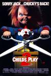 Child's Play 2 Movie Poster: Chucky with large scissors over a toy