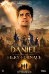 Daniel and the Fiery Furnace movie poster: Mena Massoud appears above Babylon army as three shadows enter fire