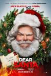 Dear Santa movie poster: Jack Black dressed as Santa in front of a wreath and horned gingerbread men holding "Dear SATAN" letter