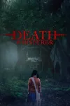 Death Whisperer movie poster: Thai girl in red shirt and white bag bottom center stands facing large tree at night