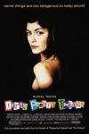 Dirty Pretty Things movie poster: Audrey Tautou looks over her bare shoulder, surrounded by darkness