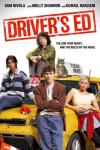 Driver's Ed movie poster: Sam Nivola leans confidently against a Student Driver car that three teens are sitting on